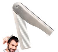 Pocket Beard Comb - 4 Inch Stainless Steel Hair Comb, Compact Travel Size Design, Anti Static Grooming Tool | Professional Detangling Styling Brush For Men's Facial Hair Care Routine Daily Use