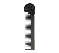 Pocket Beard Comb - Skull Design Zinc Alloy Hair & Beard Styling Tool, Ergonomic for Men's Grooming, Travel-Friendly