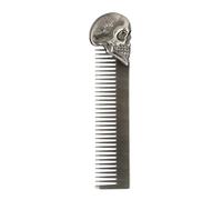 Pocket Beard Comb - Skull Design Zinc Alloy Oil Comb, Beard Shaping & Hair Styling Tool | Outdoor, Fine, or Thinning Hair Solutions