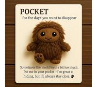 Pocket Big-foot - Your F*urry Little Encourager 2026 New Hugs Positive Big-foots Stuffed Animal Mini Huggable Big-foot with Positive Card Cute Emotional Support Inspirational Gifts Doll for Him Her