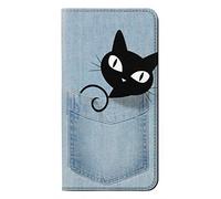 Pocket Black Cat PU Leather Flip Case Cover For Motorola Moto E6 Plus, Moto E6s