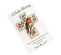 Pocket Blessing Cross,with Card Christian Keepsake,Pocket Cross Blessing with Verse Card - for Adults Teens Friends Family Prayer Meditation Bible Study