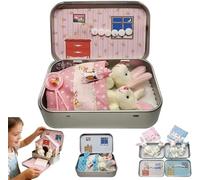 Pocket Bunnies - Little Pocket Bunny Decorative Boxes, Easter Basket Stuffer, DIY Pet Bunny Adoption, Perfect Easter Gifts for Toddlers & Teens (Pink)