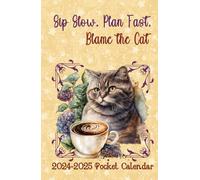 Pocket Calendar 2024-2025: Small 2-Year Monthly Planner for Purse, Cute Cat Cover Design with Funny Quote, Mini Agenda with Holidays.