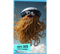 Pocket Calendar 2024 - 2026: Three-Year Monthly Planner for Purse , 36 Months from January 2024 to December 2026 | Flying spaghetti monster
