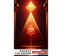 Pocket Calendar 2024 - 2026 With Moon Phase: Three-Year Monthly Planner for Purse , 36 Months from January 2024 to December 2026 | Red and gold Masonic symbol