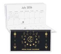 Pocket Calendar 2025-2026, Moon Phase Pocket Calendar 2025-2026 for Purse, Monthly Planner with Pvc Cover, Small Size (3.5" x 6"), From January 2025- December 2026