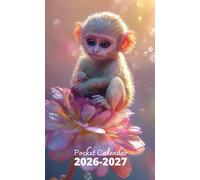 Pocket Calendar 2026-2027: 2 Year Pocket Planner, from January 2026 to December 2027 | Monkey Cover