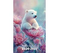 Pocket Calendar 2026-2027: 2 Year Pocket Planner, from January 2026 to December 2027 | Polar Bear and Flowers Cover