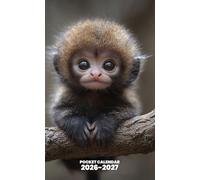 Pocket Calendar 2026-2027 for Purse: 2 Year Pocket Planner, from January 2026 to December 2027 | Baby Monkey Design, Cute animal