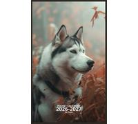 Pocket Calendar 2026-2027 for Purse: Small 2 Year Monthly Planner from January 2026 to December 2027 with Holidays, Siberian Husky Dog Cover Design