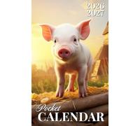 Pocket Calendar 2026-2027: Inspirational Monthly Planner from January 2026 to December 2027 with Cute Piglet at Sunrise Design for Purse