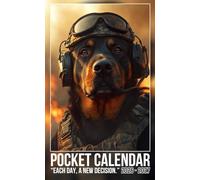 Pocket Calendar 2026-2027: Two-Year Monthly Planner for Purse, 24 Months from January 2026 to December 2027 with Inspirational Quotes | Military Rottweiler Soldier Dog Cover