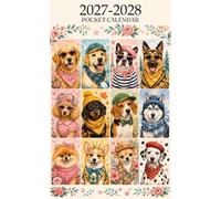 Pocket Calendar 2027-2028 for Purse: 2 Year Small Size Monthly Planner from January 2027 to December 2028 | Cute Watercolor Dogs Cover