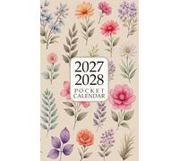 Pocket Calendar 2027-2028 for Purse: 2 Year Small Size Monthly Planner from January 2027 to December 2028 | Vintage Botanical Flower
