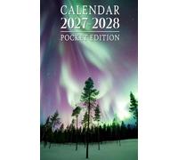 Pocket Calendar 2027-2028: Purple Aurora Borealis Northern Lights Design, Small Two-Year Purse Planner with Monthly Organizer, Inspirational Quotes and Reflection Pages, January 2027 to December 2028
