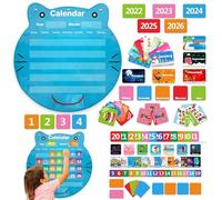 Pocket Calendar for Classroom - Cat Head Calendar with Cards for Classroom - Cute Preschool Learning Board for Kids Students Kindergarten Bedroom Elementary Education Decoration