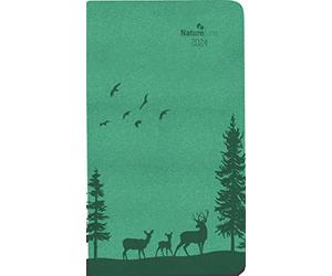 Pocket Calendar Nature Line Forest 2024 - Pocket Calendar 9 x 15.6 cm - 1 Week 2 Pages - 128 Pages - Environmental Calendar - with Hard Cover - Alpha Edition