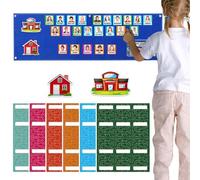 Pocket card for class management - Attendance card with 74 cards | Attachable photos Who's here, helping hands Pocket card Nursery Teacher Accessories