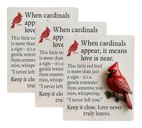 Pocket Cardinal Gift - A Little Red Reminder of Love, Lucky Little Cardinal Sculpture with Card, Mini Red Cardinal Bird Statue, Remembrance Grief Keepsake, Bird Themed Pocket Hug (3pcs)