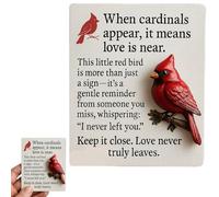 Pocket Cardinal Gift - A Little Red Reminder of Love, Lucky Little Cardinal Sculpture with Card, Mini Red Cardinal Bird Statue, Remembrance Grief Keepsake, Bird Themed Pocket Hug (1pcs)