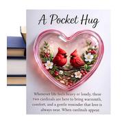 Pocket Charm Appreciation - Portable and Small Natural 2D Acrylic Decoration | Heart Shaped Decorations for Adults Family Friends Birthday Halloween Parties Home