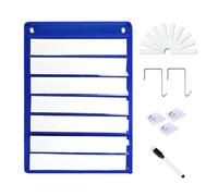 Pocket Chart, 7 Pockets Teaching Chart with 10 Cards for Classroom, Kindergarten, Preschool Teaching Charts Charts Classroom Supplies for Whiteboard