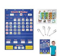 Pocket Chart Calendar: Hanging Hanging Wall Calendar with Pockets, Monthly Weather Chart | School Learning Calendar for Kids, The Prescolair Programs Chart