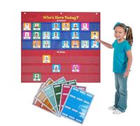 Pocket Chart for Attendance - Classroom Pocket Charts | Pocket Charts for Managing Who is Here with 72 Name Cards, Teaching Materials