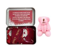Pocket Christmas Bear in a Box | Plush Pocket Bear, Plush Animal - Small Bear in Christmas Box, Pocket Teddy Bear with Cards and Comforters for Baby Shower Birthday