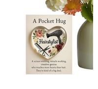 Pocket Christmas Hug Card - 2d Heart-Shaped Inspirational Decor, Clear Decorative Card with Motivational Message, Holiday Accessory for Men, Barbers, Hair Stylists, Graduation, Birthday