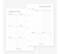 Pocket Cleaning Schedule Planner Insert Agenda Refill for Pocket size 6 Ring Binder 3.2 x 5