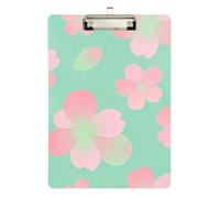 Pocket clipboard for Nurses Spring Red Flowers Green Pattern Acrylic Cute for Student Girls Kids Teacher clipboard Size 9 x 12.5 Tablas para escribir