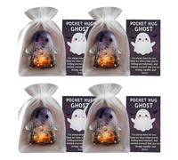 Pocket Comfort Ghosts: A Hug in Your Pocket, Cute Halloween Ghost Pocket Hug, Mini Inspirational Statue with Encouragement Card, Emotional Support Pockets Gift for Grant Courage to Bless(4PCS-B)