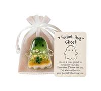Pocket Comfort Ghosts: A Hug in Your Pocket, Halloween Mini Cute Little Pocket Ghost Token with Emotional Support Inspirational Card, Halloween Decor Thoughtful Back to School Gifts (B*1)