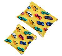 Pocket Cosmetic Bag Squeeze Top, Cool Race Cars Bright Seamless Pattern Waterproof Travel Makeup Bag for Purse, Portable Mini Makeup Pouch No Zipper for Women