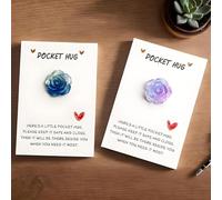 Pocket Cuddle Cards - Flower Memories Message Set, Inspirational Romantic Encouragement Notes, Mini Resin Paper Greeting Gifts | Valentine's Day Birthday Friendship For Pet