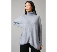 Pocket Detail Roll Neck Poncho Principles Grey One Size
