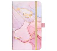 Pocket Diary 2026 - A6 Diary 2026 Samll Week to View from January 2026 to December 2026, with Inner Pocket, Hardcover, Pen Holder, Elastic Binding - Pink