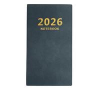 Pocket Diary 2026 Slim Week to View 17.5 x 9.7 cm - A6 Small Weekly Planner with Faux Leather Soft Cover (Black, A6)