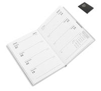 Pocket Diary A7 Paper Planner Daily Agenda for Tasks and Appointments | Black PU Cover, Portable Minimalist Design, Habit Tracking, Monthly Overview, Commute Use, Academic Planning and Project