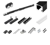 Pocket Door Hanging Rail Press-Type Pocket Door Track Hardware Accessories Two-Way Buffer Sliding Hanging Slide Rail(Color 3)