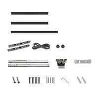 Pocket Door Hanging Rail Trackless Aluminum Frame Glass Ghost Door Alloy Sliding Bedroom Kitchen Bathroom Invisible Partition(1.5m Track 5mm)