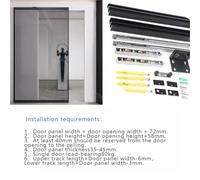 Pocket Door Hanging Rail Two-Way Buffer Trackless Ghost Door Invisible Track Bedroom Kitchen Sliding Wooden Door Aluminum Frame Door Slide Hardware(for Glass Door)