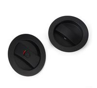 Pocket Door Hardware with Easy Unlocking Feature Stylish Red and Green Indicator Lock for Bathrooms (Black)