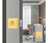 Pocket Door Lock, Indicator Door Lock, Pocket Door Hardware Square Door Lock Privacy, Fit for 1 1/4" to 1 3/4" the Thick of Wooden Doors (Gold)
