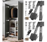 Pocket Door Slide kit, Pivot Door Slide Hardware Insert with Magnetic Push-Pull Latch for Cabinet Doors and Insert Doors, Durable and Silent Design for Kitchen Bathroom Furniture (12 Inch, 4, Piece)