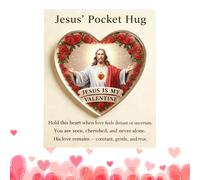 Pocket Embraсe Jesus Acrylic Card - Inspirational Christian Keepsake for Valentine's Day Gifting | 2D Acrylic Encouragement Souvenir for Friends, Family, Church Members, Travelers