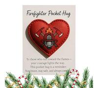 Pocket Fire Brigade Card, Heart Shape Motivational Keepsake - Motivational Memory Cards - For Rescue Workers Training Birthday Christmas Graduation Holiday Thematic Events and Parties