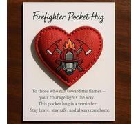 Pocket Fire Brigade Card,Heart Shape Motivational Souvenir | Appreciation Fireman Card,for Rescue Workers, Training, Birthday, Christmas, Graduation, Holiday, Thematic Events and Parties